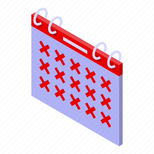 Jobless, calendar, isometric icon - Download on Iconfinder
