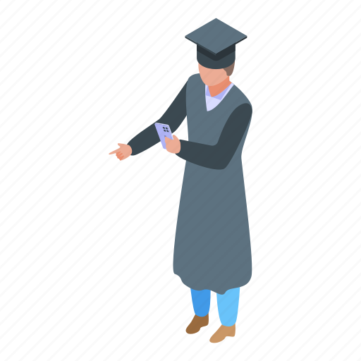 Jobless, graduated, student, isometric icon - Download on Iconfinder