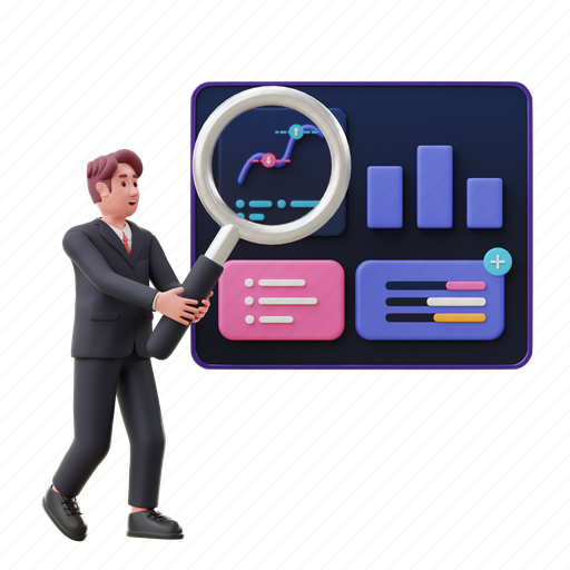 Research, data, chart, diagram, statistics, analytics, business 3D illustration - Download on Iconfinder