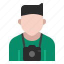 avatar, camera, cameraman, job, occupation, photographer, profession