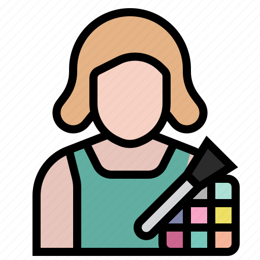 Barber, beautician, cosmetics, lady, makeup, occupation, profession icon - Download on Iconfinder