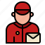 avatar, delivery, letter, mail, occupation, postman, profession 