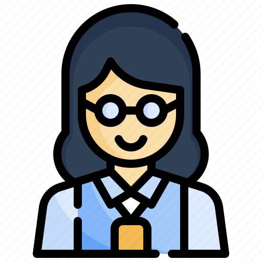 Journalism, news, reporter, woman, avatar, eyeglasses icon - Download on Iconfinder