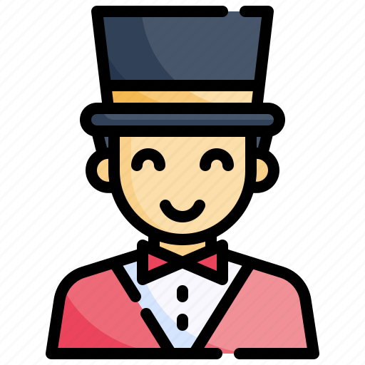 Magician, professions, jobs, man, top, hat icon - Download on Iconfinder