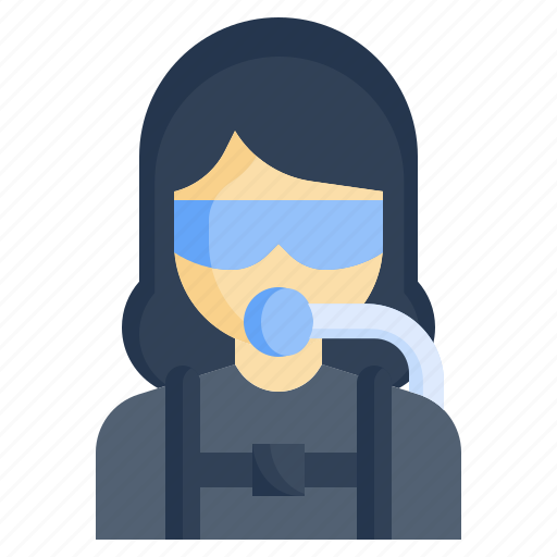 Diver, aquatic, sports, underwater, woman, eyeglasses icon - Download on Iconfinder