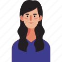 person, face, portrait, avatar, woman, female, user, character, assistant, software, network