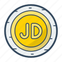 jordan, coin, jordanian dinar, currency, money, gold