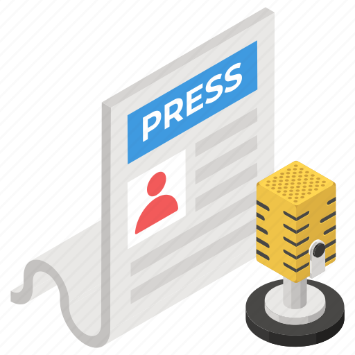 Journalism, media, news release, newspaper, press conference, press release, publication icon - Download on Iconfinder