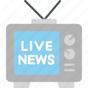 live, news, television, report, mobile, phone, icon