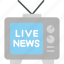 live, news, television, report, mobile, phone, icon 