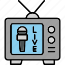 live, broadcast, news, icon