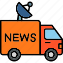 van, tv, news, television, vehicle, transport, press, icon