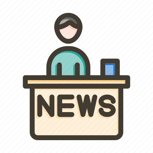 News anchor, news, reporter, interview, newspaper icon - Download on Iconfinder