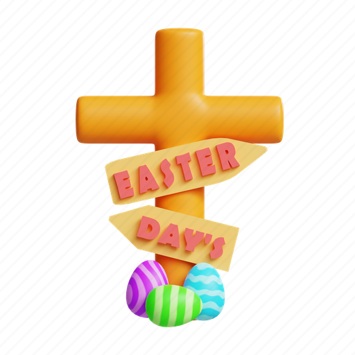 Easter, sign, event, bunnyrabbit, eggs 3D illustration - Download on Iconfinder