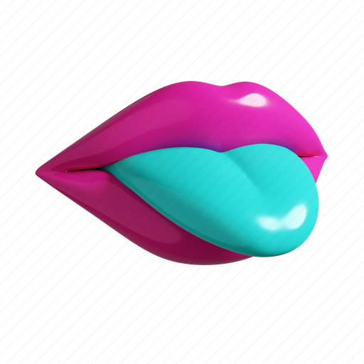 Lips, tongue, girl, mouth, lick, cosmetic, makeup 3D illustration - Download on Iconfinder