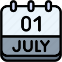 calendar, july, one, 1, date, monthly, time, month, schedule