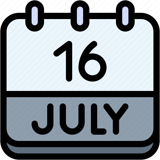 Calendar, july, sixteen, date, monthly, time, month icon - Download on Iconfinder