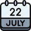 calendar, july, twenty, two, date, monthly, time, and, month, schedule 