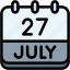 calendar, july, twenty, seven, date, monthly, time, and, month, schedule 