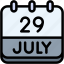 calendar, july, twenty, nine, date, monthly, time, and, month, schedule 