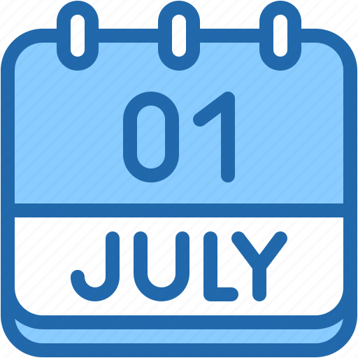 Calendar, july, one, 1, date, monthly, time icon - Download on Iconfinder