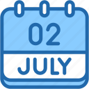 calendar, july, two, 2, date, monthly, time, month, schedule