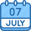 calendar, july, seven, date, monthly, time, and, month, schedule 