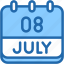 calendar, july, eight, date, monthly, time, and, month, schedule 