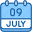 calendar, july, nine, date, monthly, time, and, month, schedule 