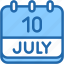 calendar, july, ten, date, monthly, time, and, month, schedule 