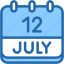 calendar, july, twelve, date, monthly, time, and, month, schedule 