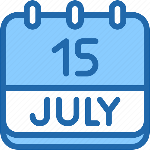 Calendar, july, fifteen, date, monthly, time, and icon - Download on Iconfinder