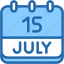 calendar, july, fifteen, date, monthly, time, and, month, schedule 