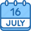 calendar, july, sixteen, date, monthly, time, and, month, schedule 