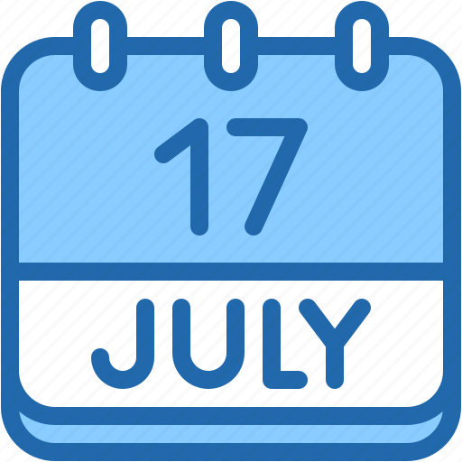 Calendar, july, seventeen, date, monthly, time, and icon - Download on Iconfinder