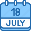 calendar, july, eighteen, date, monthly, time, and, month, schedule 