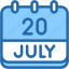 calendar, july, twenty, date, monthly, time, and, month, schedule 