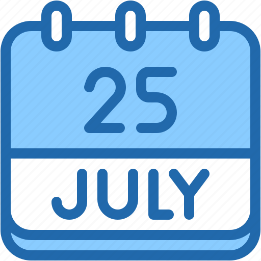 Calendar, july, twenty, five, date, monthly, time icon - Download on Iconfinder