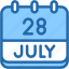 calendar, july, twenty, eight, date, monthly, time, and, month, schedule 