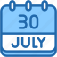 calendar, july, thirty, date, monthly, time, and, month, schedule 