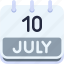 calendar, july, ten, date, monthly, time, and, month, schedule 