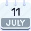 calendar, july, eleven, date, monthly, time, and, month, schedule 