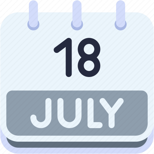 Calendar, july, eighteen, date, monthly, time, and icon - Download on Iconfinder