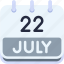 calendar, july, twenty, two, date, monthly, time, and, month, schedule 