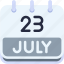 calendar, july, twenty, three, date, monthly, time, month, schedule 