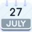 calendar, july, twenty, seven, date, monthly, time, month, schedule 