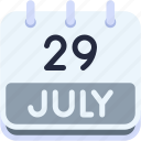 calendar, july, twenty, nine, date, monthly, time, month, schedule