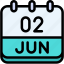 calendar, june, two, 2, date, monthly, time, month, schedule 