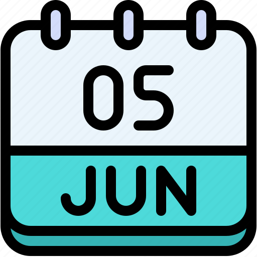 Calendar, june, five, date, monthly, time, and icon - Download on Iconfinder