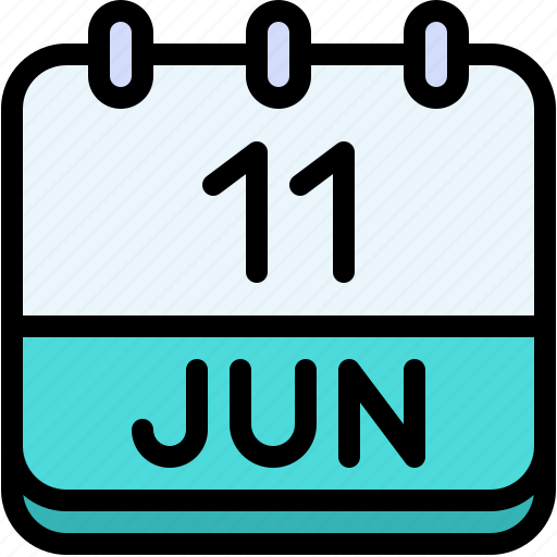 Calendar, june, eleven, date, monthly, time, and icon - Download on Iconfinder